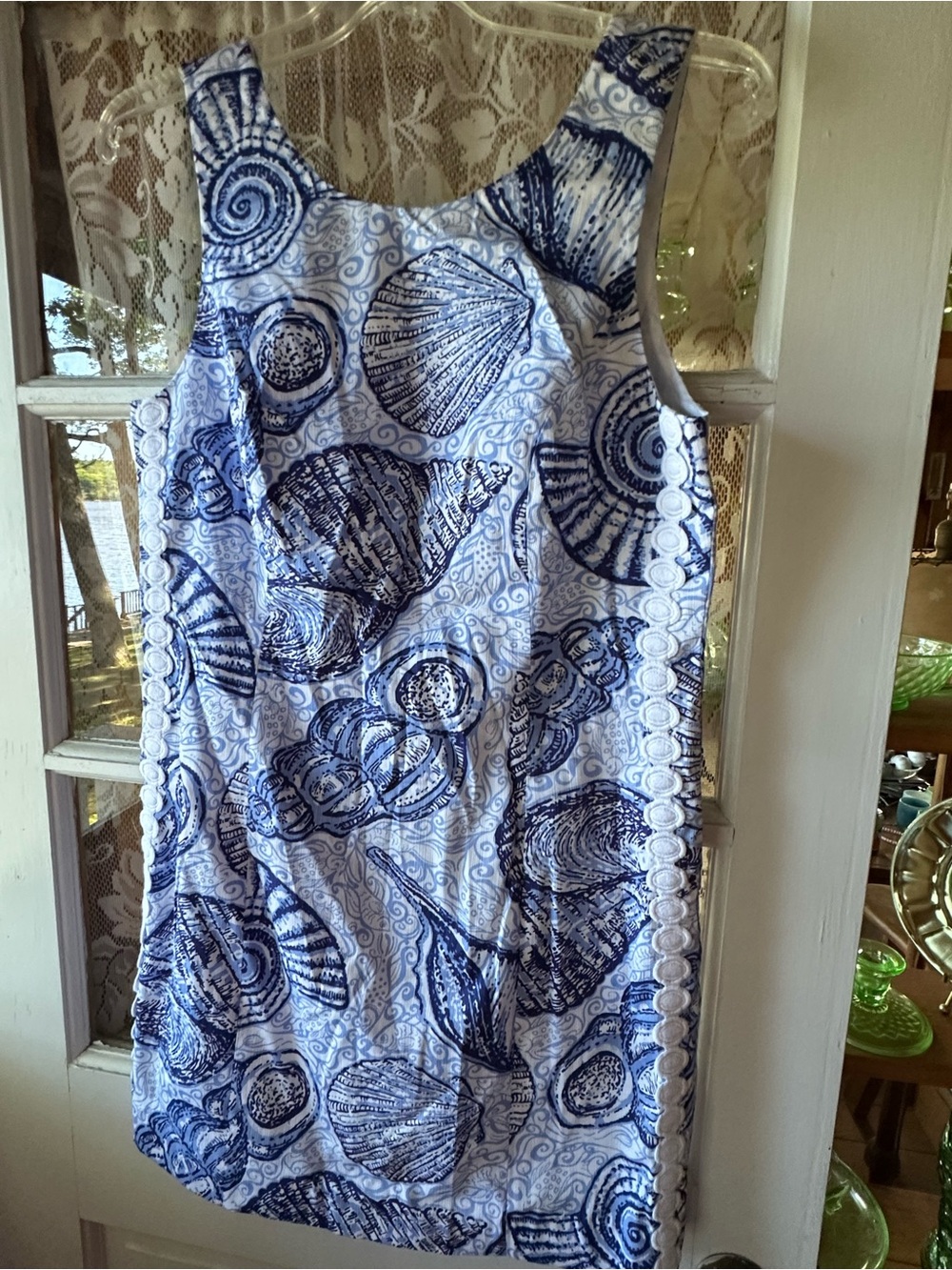Lilly Pulitzer Blue Seashell Print Sleeveless Shift Dress